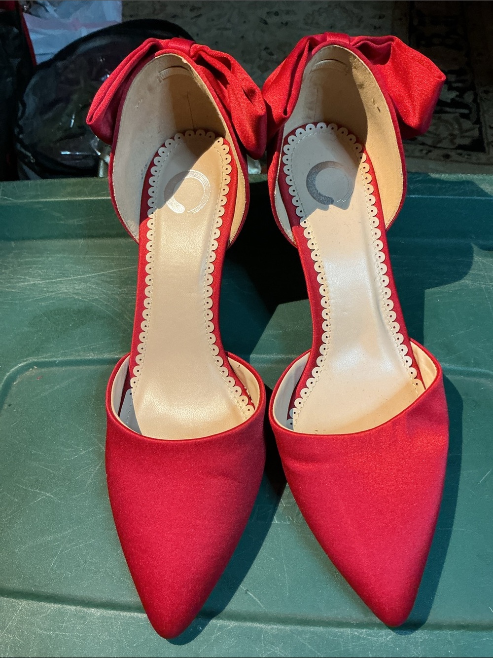 Journee Collection Tanzi Bow Stiletto Pump Red Heels